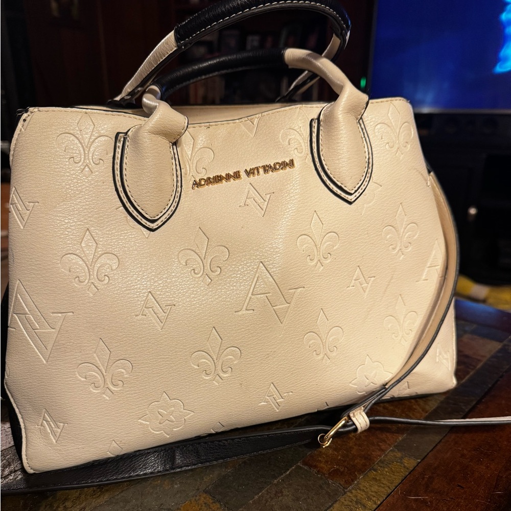 Adrienne Vittadini Embossed white Satchel